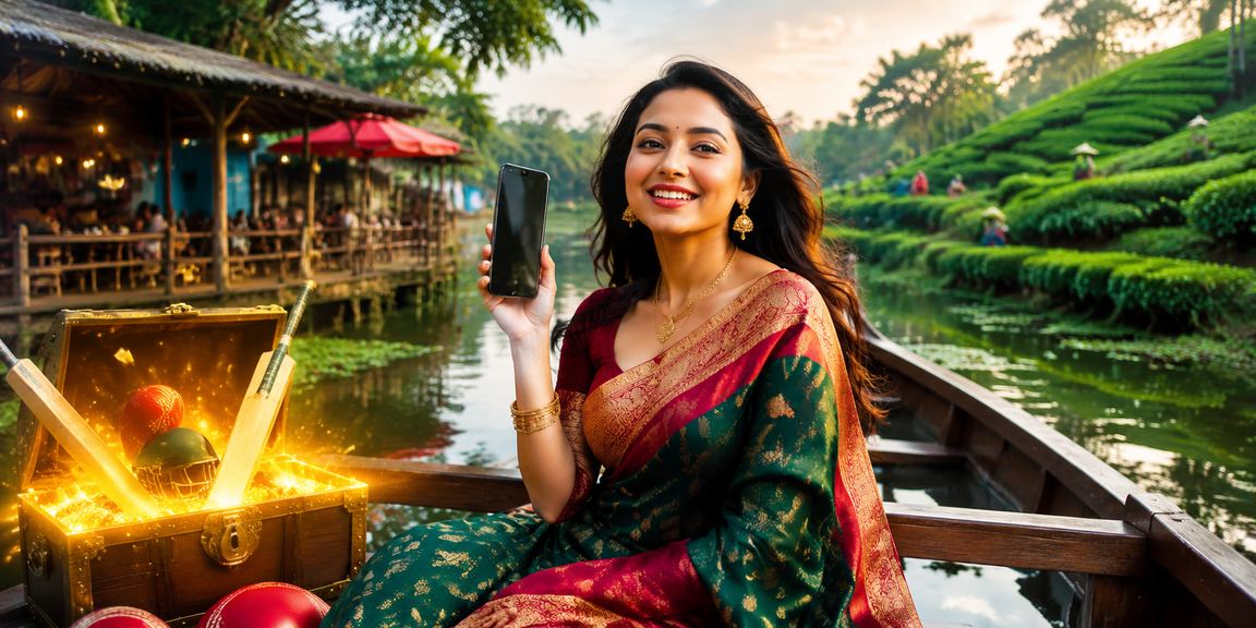 ময়মনসিংহের চা বাগানে ক্রিকেট বেটিং তথ্য দেখছেন একজন ব্যবহারকারী